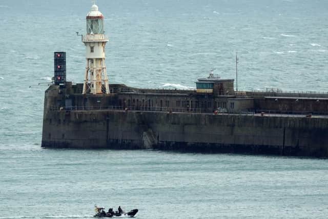 UK Border Force boats patrol Dover Harbour.(Photo by Christopher Furlong/Getty Images)