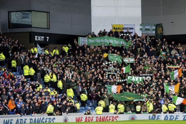 The 750 Celtic fans were confined to a small corner of Ibrox. Picture: Craig Williamson/SNS