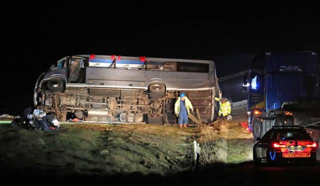 The scene on the A6089. Picture: Andrew Milligan/PA Wire