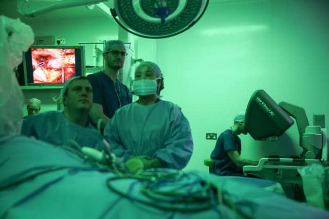 The dual console of the da Vinci XI robot before a highly complex robotic cancer operation to remove a tumour of the oesophagus. Picture: Daniel Leal-Olivas - WPA Pool/Getty Images
