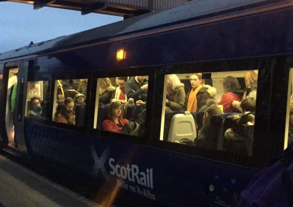 Overcrowding and cancellations are just some of the problems facing ScotRail customers. Picture: @Gazzadaz/Twitter