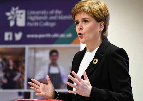 First Minister Nicola Sturgeon announced the investment in the Tay Cities region by the Scottish Government during a visit to The Academy of Sport and Wellbeing, Perth College. Picture: Jeff J Mitchell - WPA Pool/Getty Images