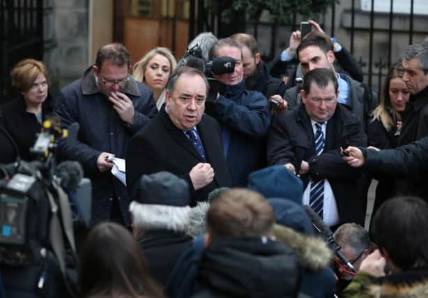 Alex Salmond speaking outside the Court of Session in Edinburgh
