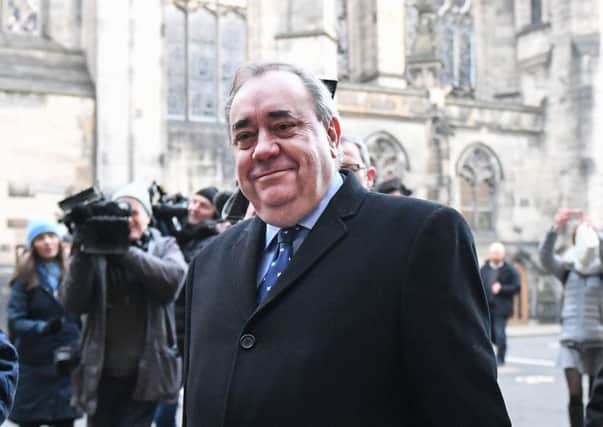 Alex Salmond arrives at the Court of Session in Edinburgh yesterday. Picture: Getty