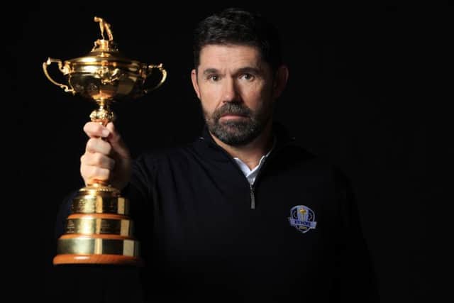 Padraig Harrington poses with the Ryder Cup after his appointment as Europe's 2020 captain. Picture: Andrew Reddington/Getty Images