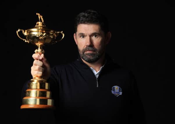 Padraig Harrington poses with the Ryder Cup after his appointment as Europe's 2020 captain. Picture: Andrew Reddington/Getty Images