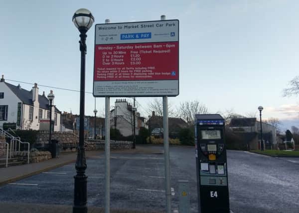 Free parking could be removed from Aberdeenshire Council car parks, including Market Street in Ellon