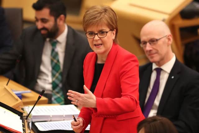 First Minister Nicola Sturgeon made a statement at the Scottish Parliament yesterday. Picture: PA