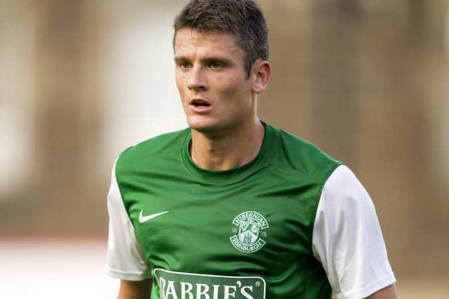 Owain Tudur Jones in action for Hibs. Picture: SNS Group