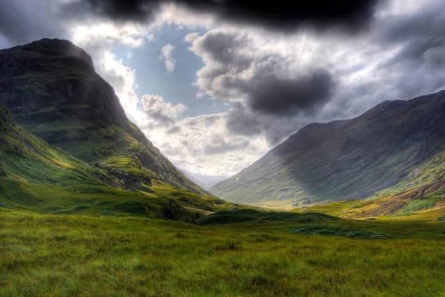 An old military road through Glen Coe was used for a scene featuring Mary, her husband Lord Darnley and the Queen's army. PIC: NTS.