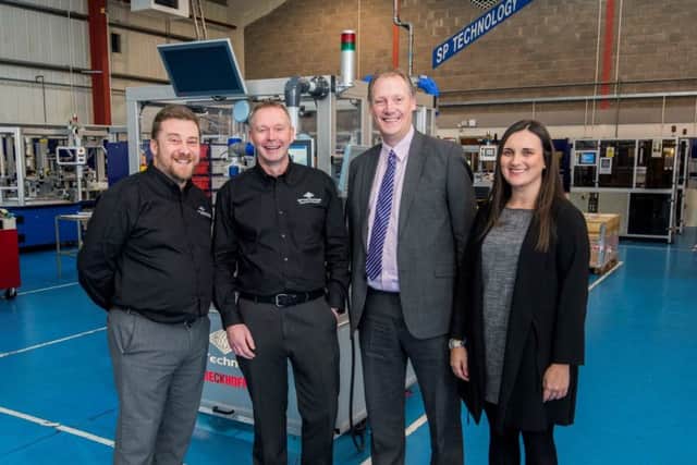 From left: Lee Nixon and Roy Henderson ,directors at SP Technology, with David Morrison and Sandi Drummond of EQ Accountants. Picture: Contributed