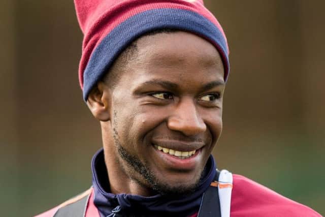 Arnaud Djoum is expected to leave Hearts at the end of the season. Picture: SNS