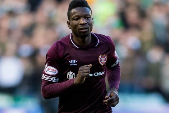 Danny Amankwaa in action for Hearts against Celtic in the Betfred Cup semi-final in October. Picture: SNS Group