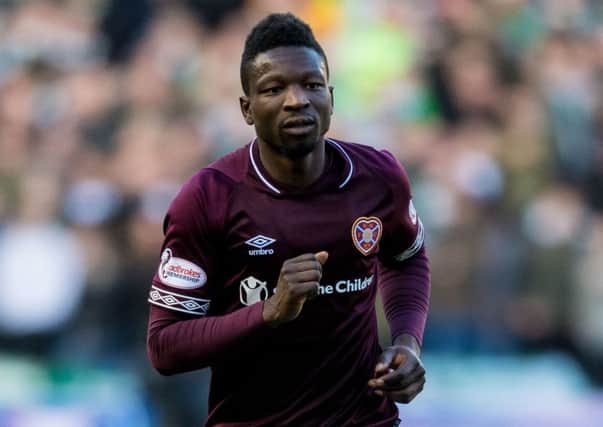 Danny Amankwaa in action for Hearts against Celtic in the Betfred Cup semi-final in October. Picture: SNS Group