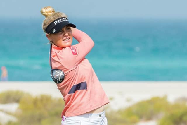 England's Charley Hull on her way to an opening five-under 67 in the Fatima Bint Mubarak Ladies Open at Saadiyat Beach in Abu Dhabi. Picture: Tristan Jones