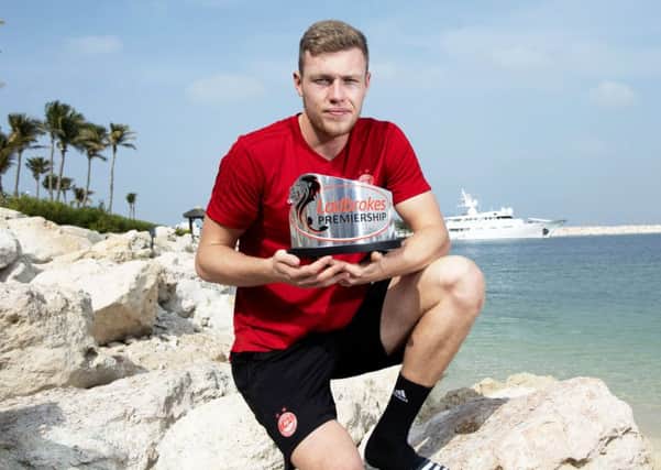 Ladbrokes Premiership Player of the Month for December Sam Cosgrove scored seven goals in seven matches for Aberdeen. Picture: SNS.