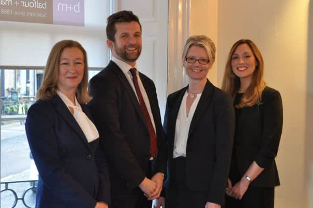 New partners - Sarah Shiels (left) and Stephanie Zak (right), with new Associates Andrew Wallace and Catriona Torrance (centre)
