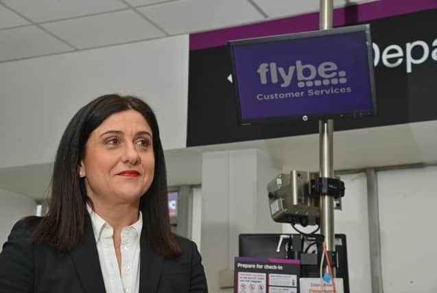 Flybe chief executive Christine Ourmieres-Widener pictured at Edinburgh Airport. Picture: Jon Savage