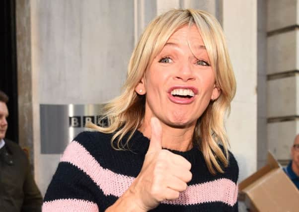 Zoe Ball leaves the Radio 2 Breakfast Show at BBC Broadcasting House in London. Zoe has been named as the first female host of the Radio 2 Breakfast show, replacing Chris Evans on the UK's most listened-to radio programme