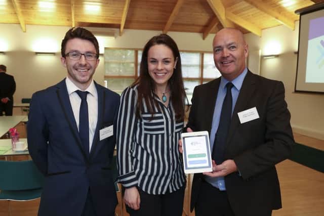 From left: Chris Lawlor of Lawlor Technologies, Kate Forbes MSP and Stephen Prater of Prater Contracts. Picture: Andy Forman