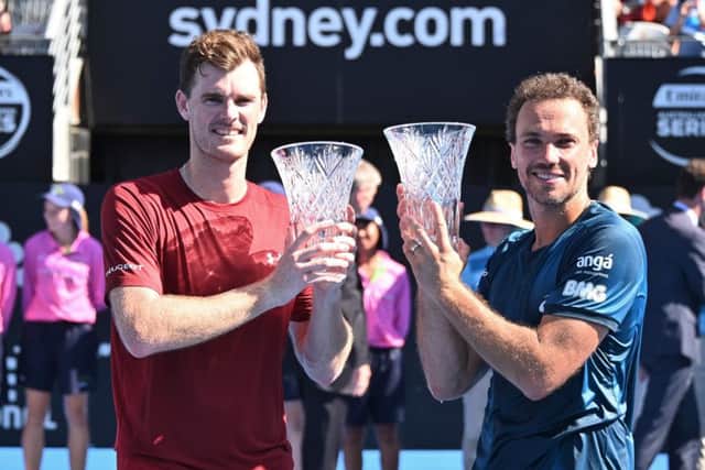 Jamie Murray and Bruno Soares won their 23rd career mens doubles title. Picture: AFP/Getty