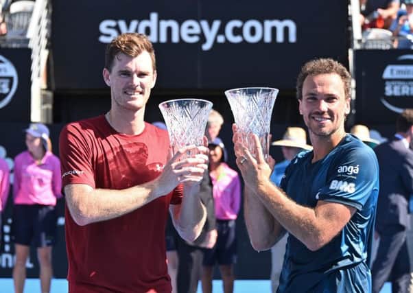 Jamie Murray and Bruno Soares won their 23rd career mens doubles title. Picture: AFP/Getty