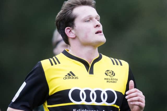 A second-half Angus Runciman try gave Melrose breathing space against Stirling County. Picture: Graham Stuart/SNS/SRU