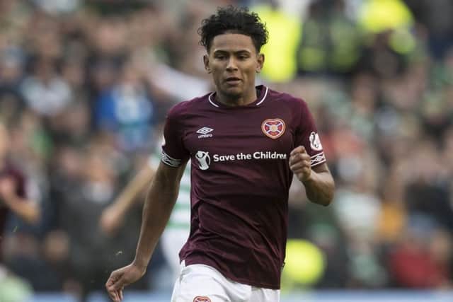 Demetri Mitchell is enjoying the competition with Ben Garuccio for the left-back position at Tynecastle. Picture: SNS.