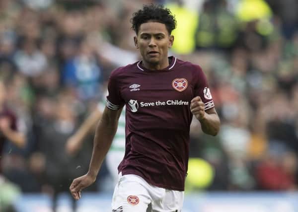 Demetri Mitchell is enjoying the competition with Ben Garuccio for the left-back position at Tynecastle. Picture: SNS.
