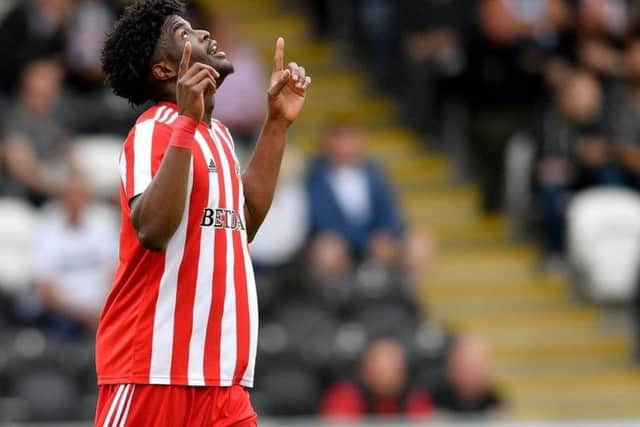 Josh Maja celebrates a goal for Sunderland - could the striker be on his way to Celtic? Picture: JPIMedia