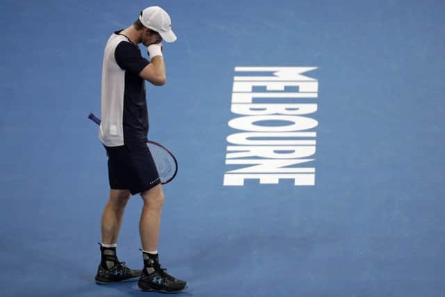 Andy Murray during his first-round match with Roberto Bautista Agut at the Australian Open. Picture: AP