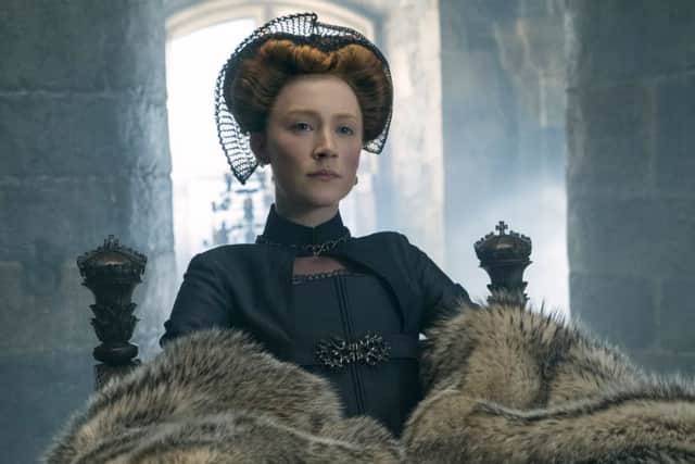 Saoirse Ronan as Mary Stuart in a scene from "Mary Queen of Scots." (Liam Daniel/Focus Features via AP)