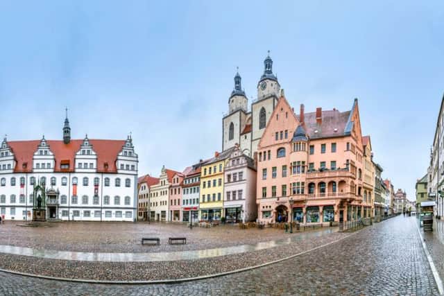 The main square in Wittenberg, Germany, a UNESCO World Heritage Site