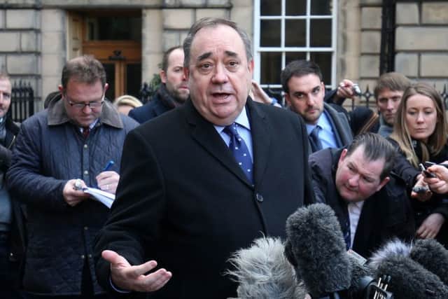 Alex Salmond speaking outside the Court of Session in Edinburgh after it ruled that the Scottish Government acted unlawfully regarding sexual harassment complaints against the former first minister