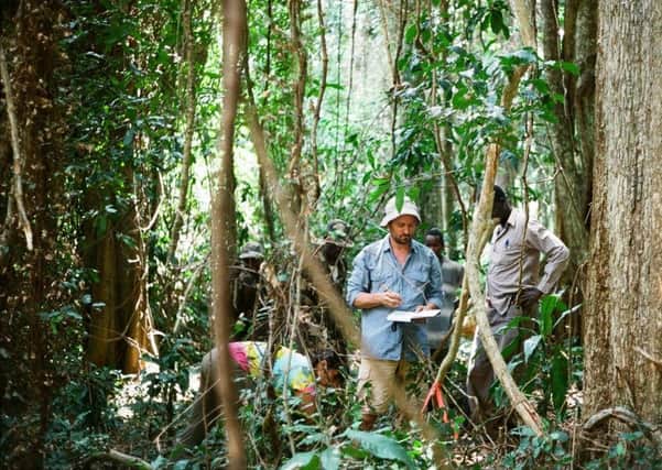 Dr Aaron Davis undertaking research on Arabica coffee in South Sudan