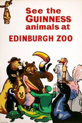 The poster advertising a tie up between Edinburgh Zoo and beer brand Guinness which is up for sale.