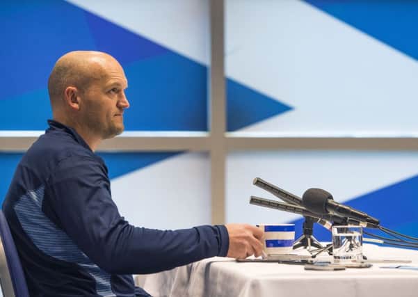 A relaxed Gregor Townsend at the announcement of his 39-strong squad for this seasons Six Nations at BT Murrafyield. Picture: Gary Hutchison/SNS/SRU