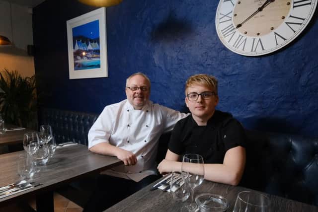 Head chef Bryan Coghill and his son Jack, pastry chef, within the new restaurant in Dunfermline. Picture: Jim Payne