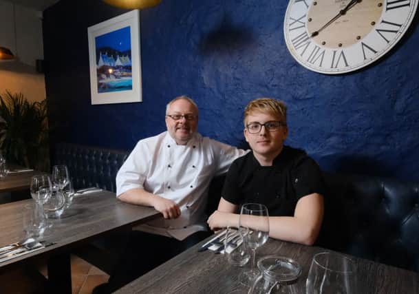 Head chef Bryan Coghill and his son Jack, pastry chef, within the new restaurant in Dunfermline. Picture: Jim Payne