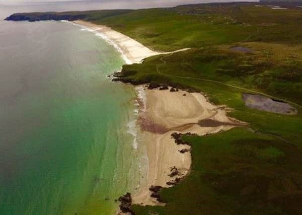 Tolsta Beach on the Isle of Lewis. Douglas Skelton's Thunder Bay is set on the fictional Scottish island of Stoirm.