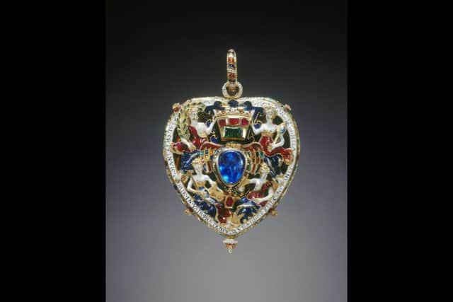 This gorgeous jewel was made for Lady Margaret Douglas, the Regent of Scotland and mother of Lord Darnley, the second husband of Mary Queen of Scots. She was the grandmother of James VI.