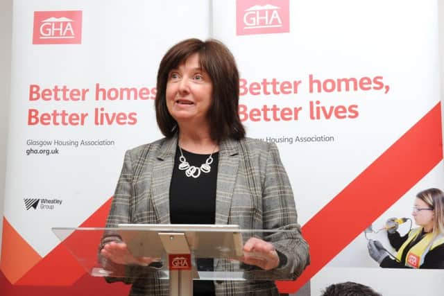 GHA tenant chair Bernadette Hewitt said social housing had been a 'key element in the resurgence' of Glasgow. Picture: Bill Fleming