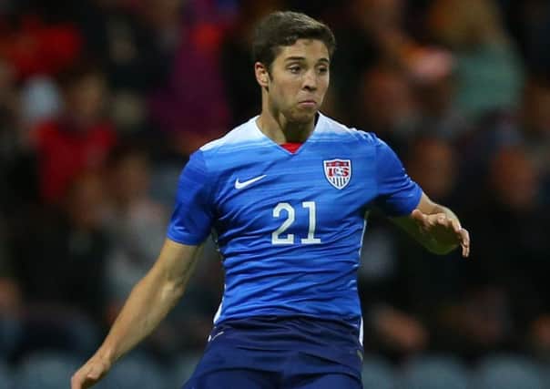 Matt Polster in action USA Under-23 against England U21. Picture: Dave Thompson/Getty Images