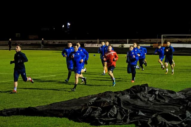 Cowdenbeath train at Central Park ahead of their Scottish Cup clash with Rangers. Picture: SNS Group