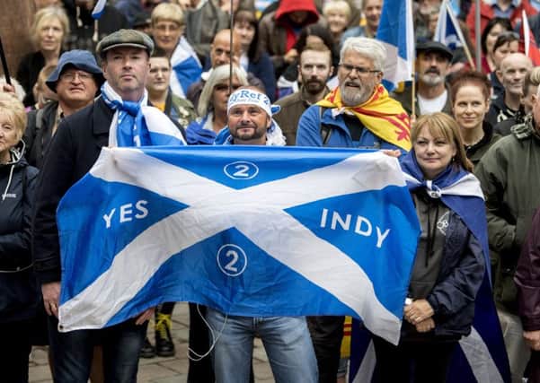 Campaigners for IndyRef2 on the streets of Glasgow in July 2018. Picture: John Devlin