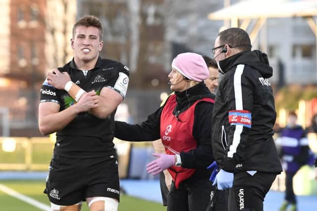 Glasgow's Matt Fagerson suffered an early injury against Cardiff. Picture: Gary Hutchison/SNS/SRU