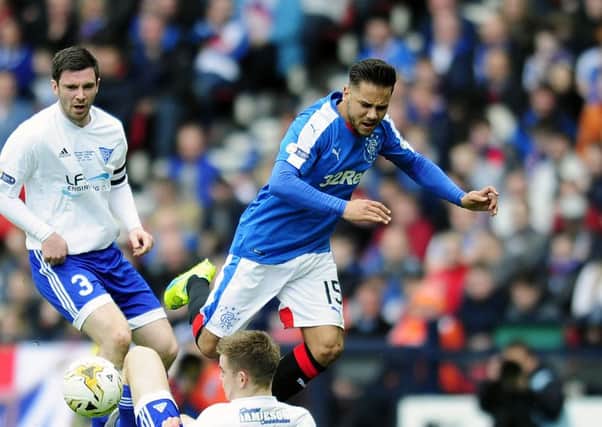 Harry Forrester in action for Rangers. Pic: Michael Gillen