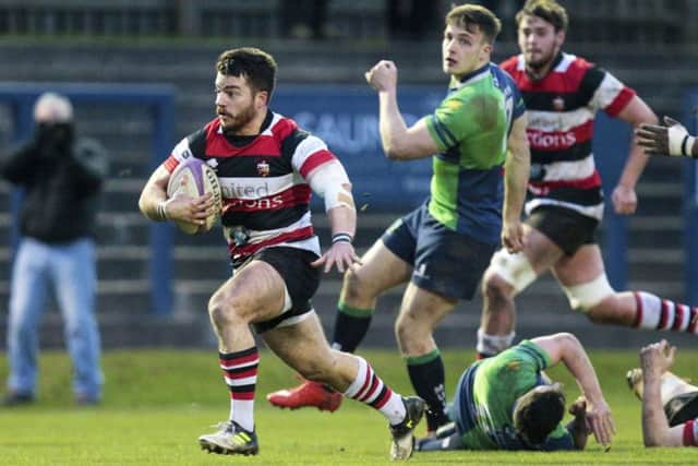 Scrum-half Peter Jerecivich crossed the line twice for Stirling County. Picture: SNS/SRU.