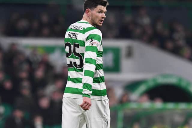 Oliver Burke makes his Celtic debut against Airdrie. Picture: SNS.