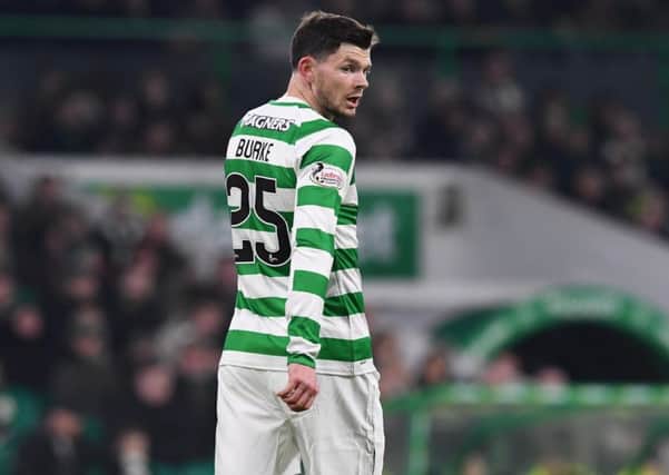 Oliver Burke makes his Celtic debut against Airdrie. Picture: SNS.